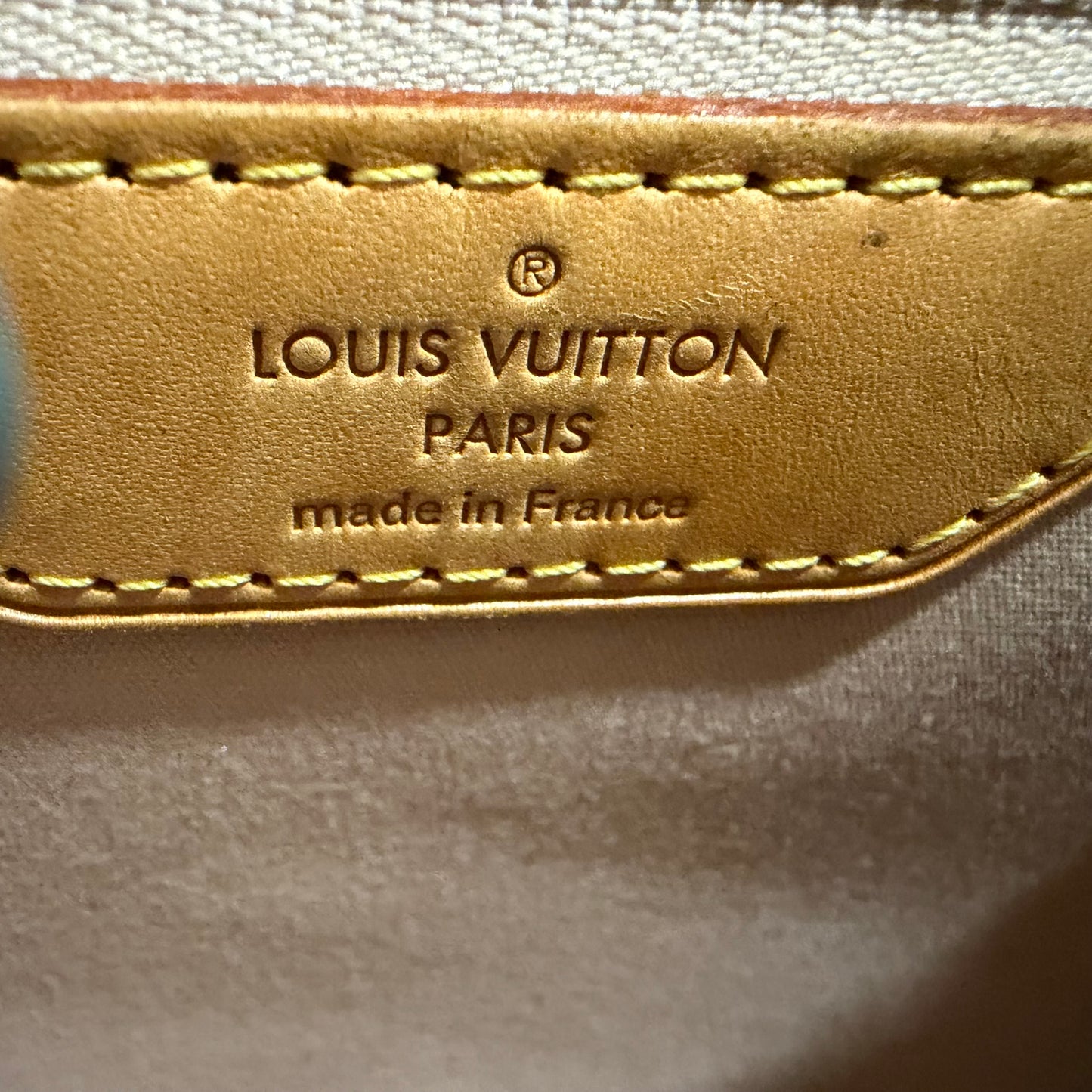 #9115 LOUIS VUITTON Yellow Vernis Brea MM with Original Vachetta Strap