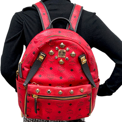 #9111 MCM Red Hermosa Backpack MSRP $1280