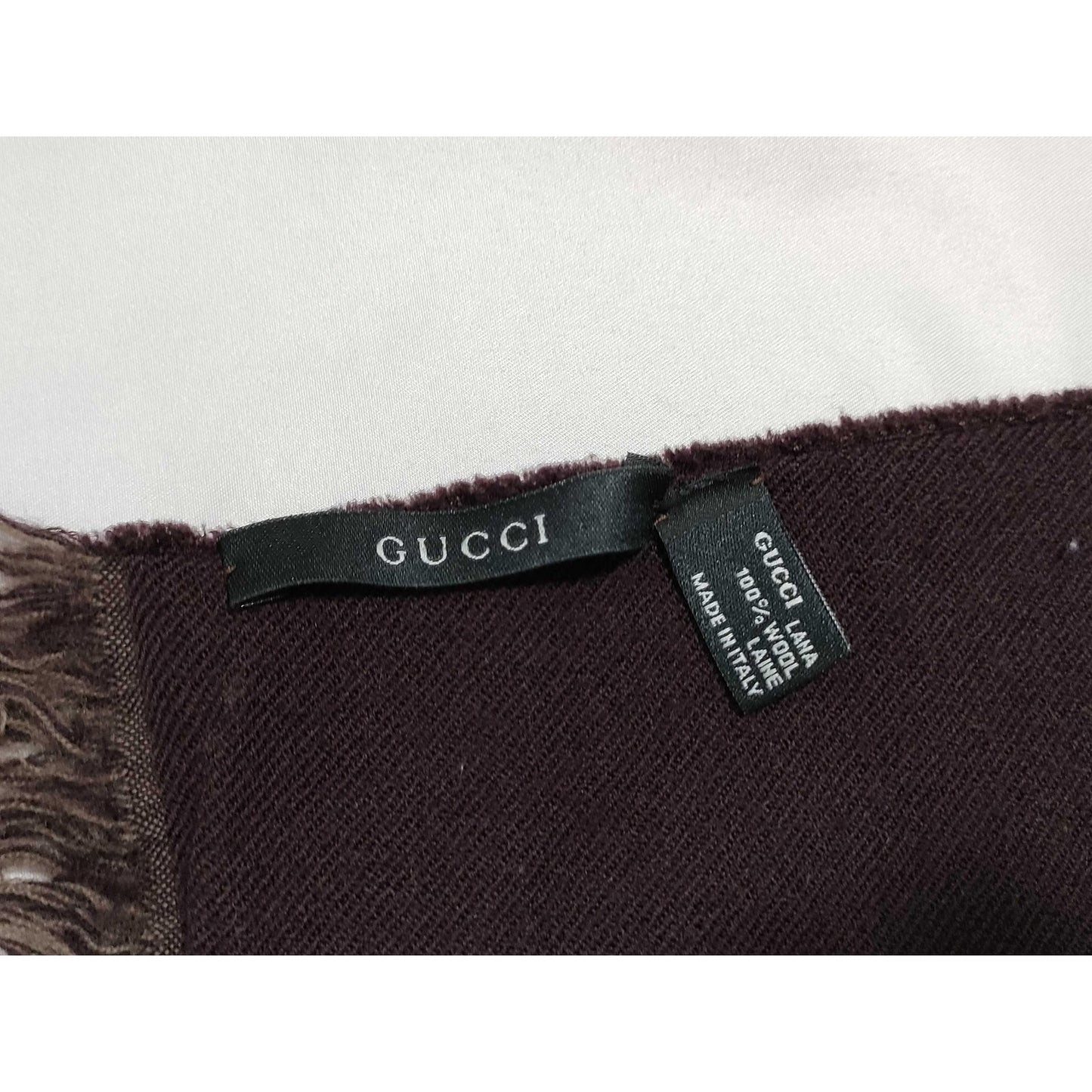 #104 GUCCI Brown Wool Scarf