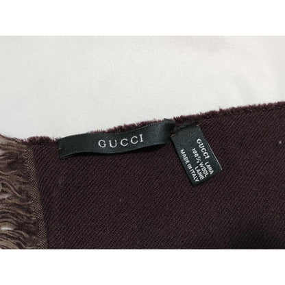#104 GUCCI Brown Wool Scarf