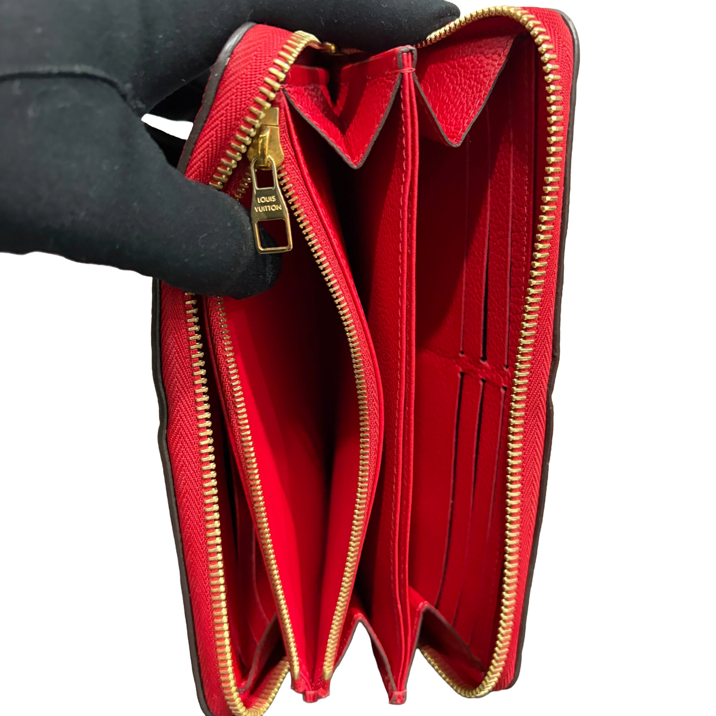 #8219 LOUIS VUITTON Red Empreinte Zip Wallet MSRP $1,170