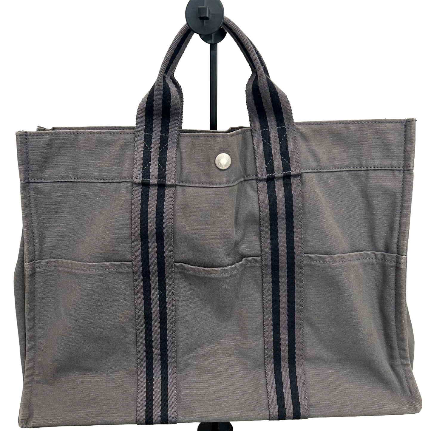 1017 HERMÈS Toile Fourre-Tout MM Tote Grey
