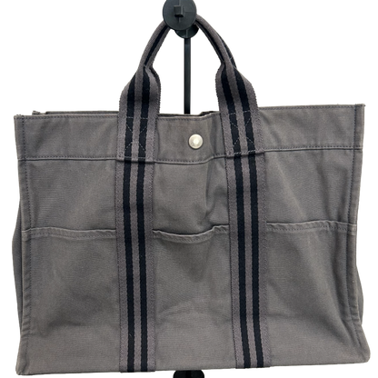 1017 HERMÈS Toile Fourre-Tout MM Tote Grey