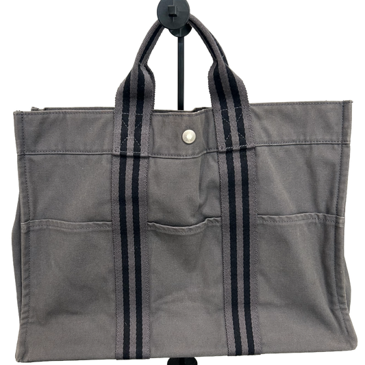1017 HERMÈS Toile Fourre-Tout MM Tote Grey