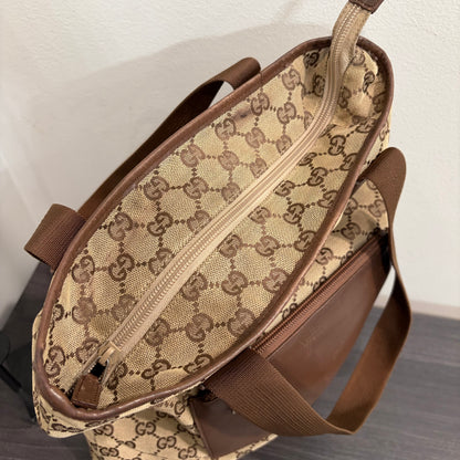 #3222 GUCCI Brown Canvas Large Tote