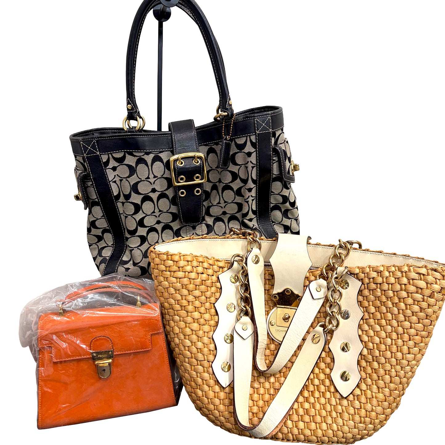 8828 Set of 3 Damaged Handbags: FENDI, COACH & MICHAEL KORS