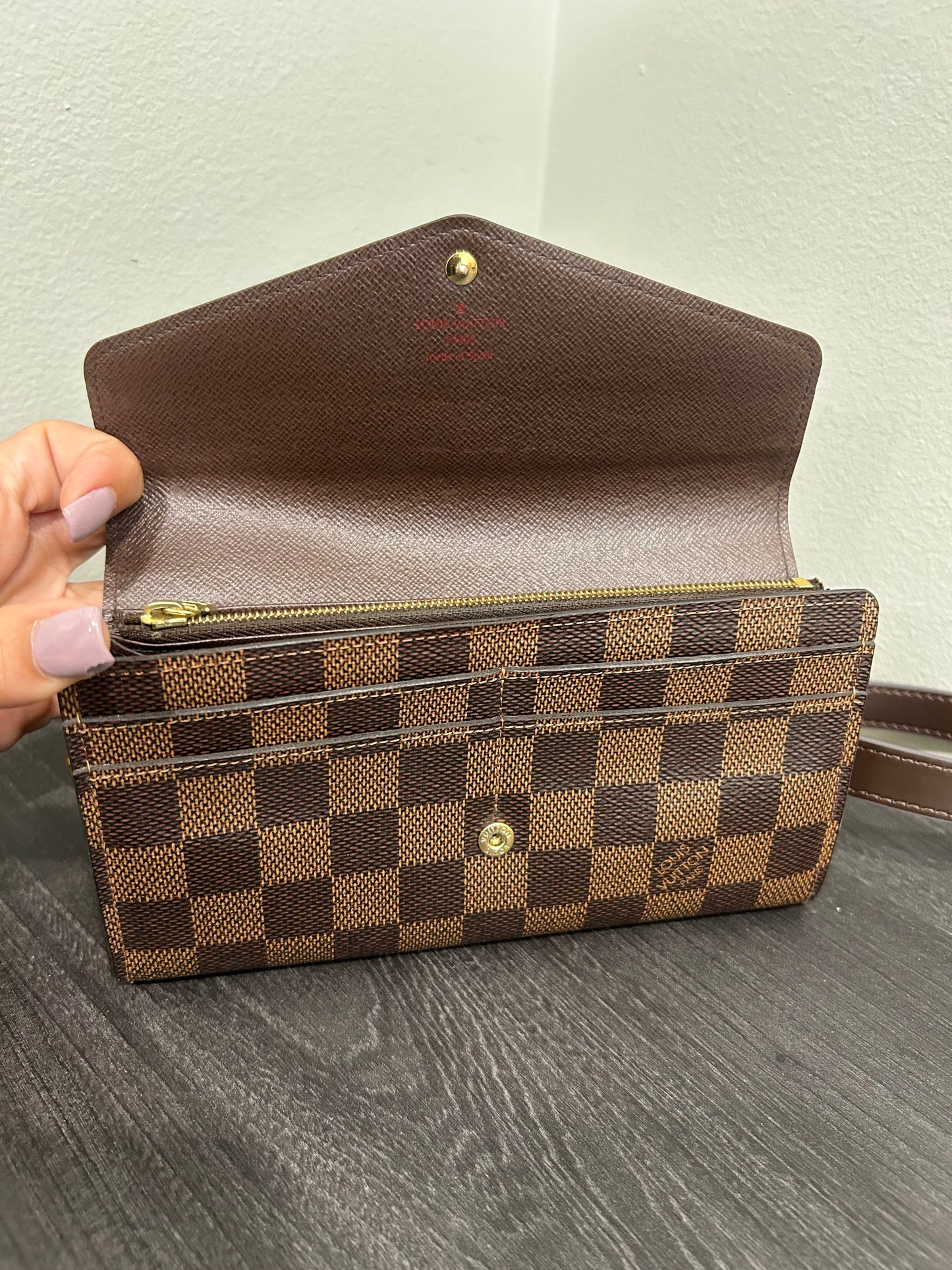 SOLD! Louis Vuitton Damier Wallet w/ Strap