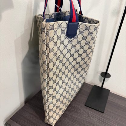 1215-05 GUCCI Large Navy Blue Tote