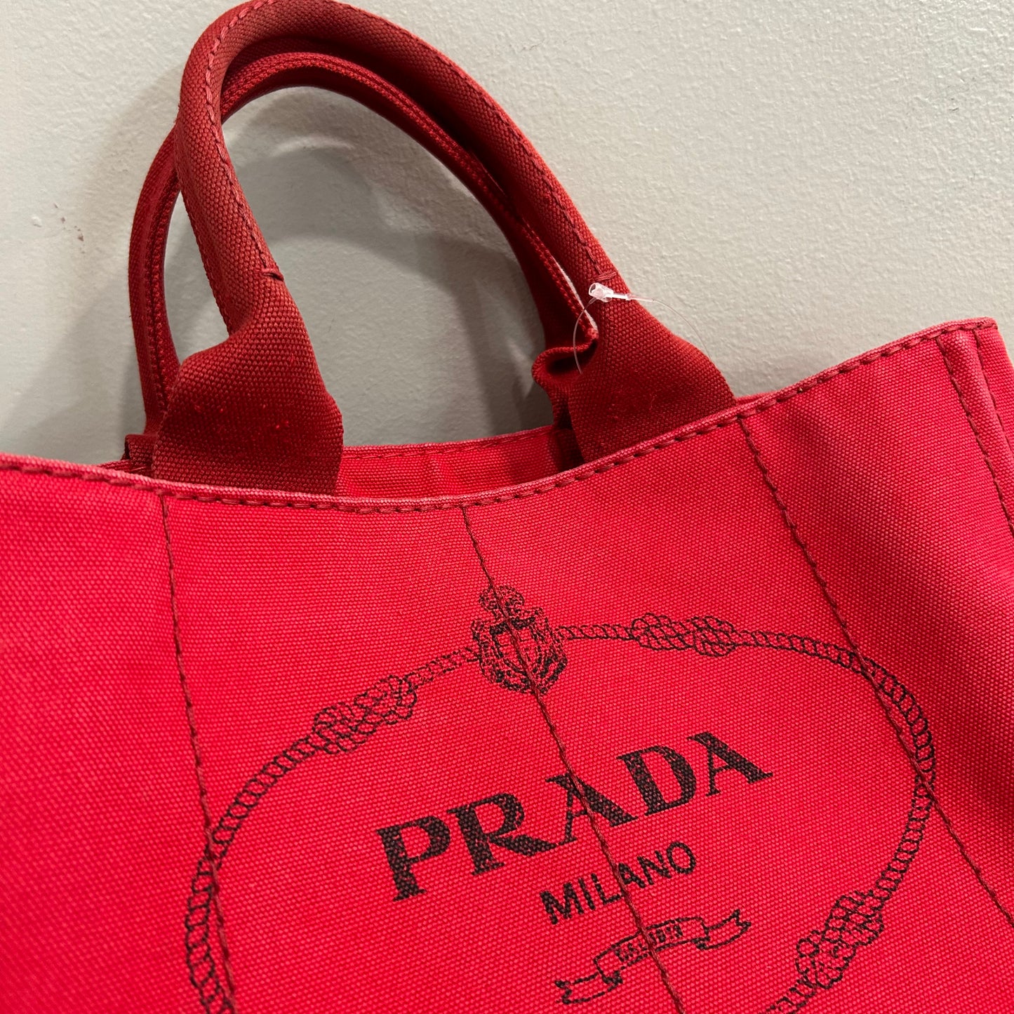CLEARANCE #836 PRADA Canapa Large Tote (Red)