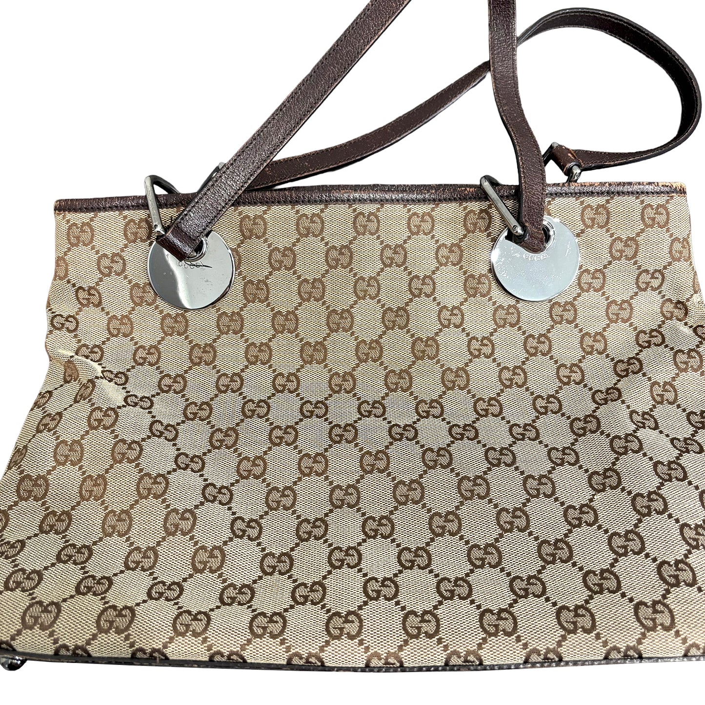 8871 GUCCI Brown Canvas Eclipse Tote