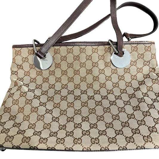 8871 GUCCI Brown Canvas Eclipse Tote