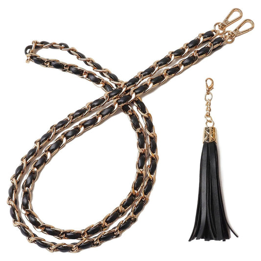 NEW Microfiber Leather Gold-tone Chain & Tassel
