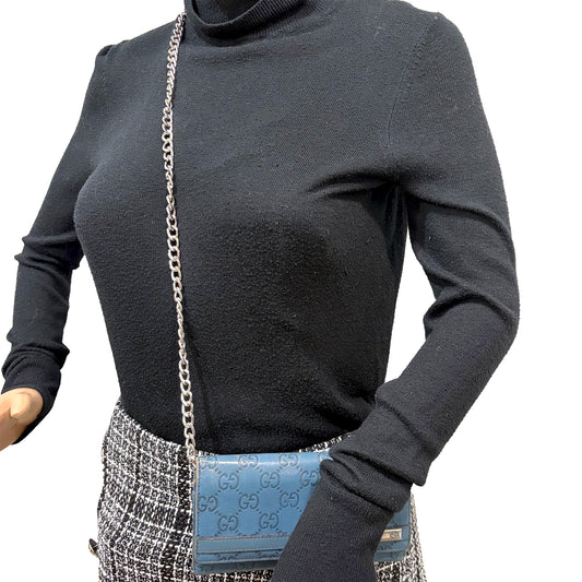 #8236 GUCCI Blue Guccissima Wallet