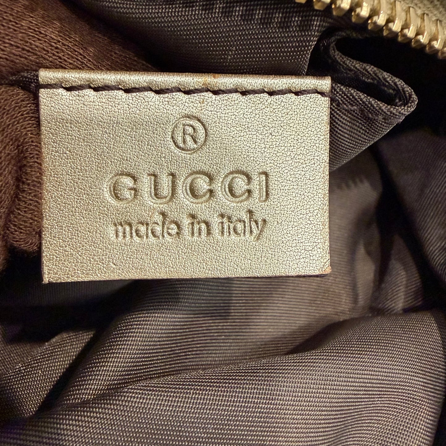 8830 GUCCI GG Canvas Cosmetic Pouch with Bamboo Accent