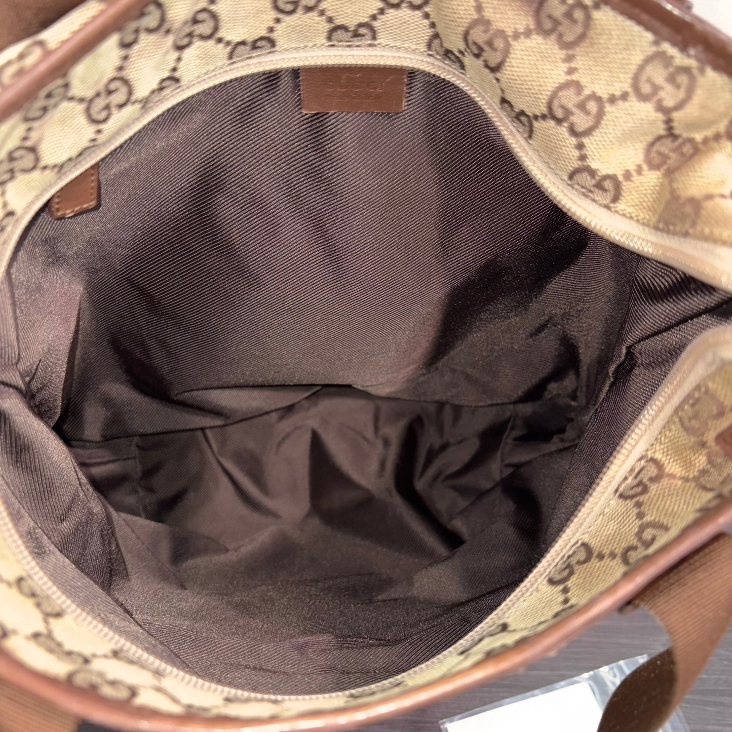 #3222 GUCCI Brown Canvas Large Tote
