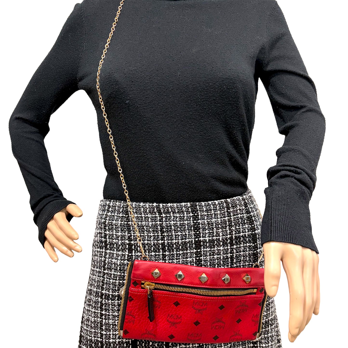 #9111 MCM Red Hermosa Backpack MSRP $1280