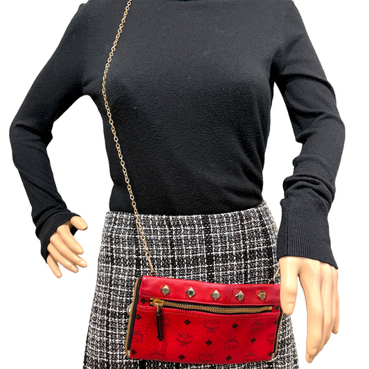 #9111 MCM Red Hermosa Backpack MSRP $1280