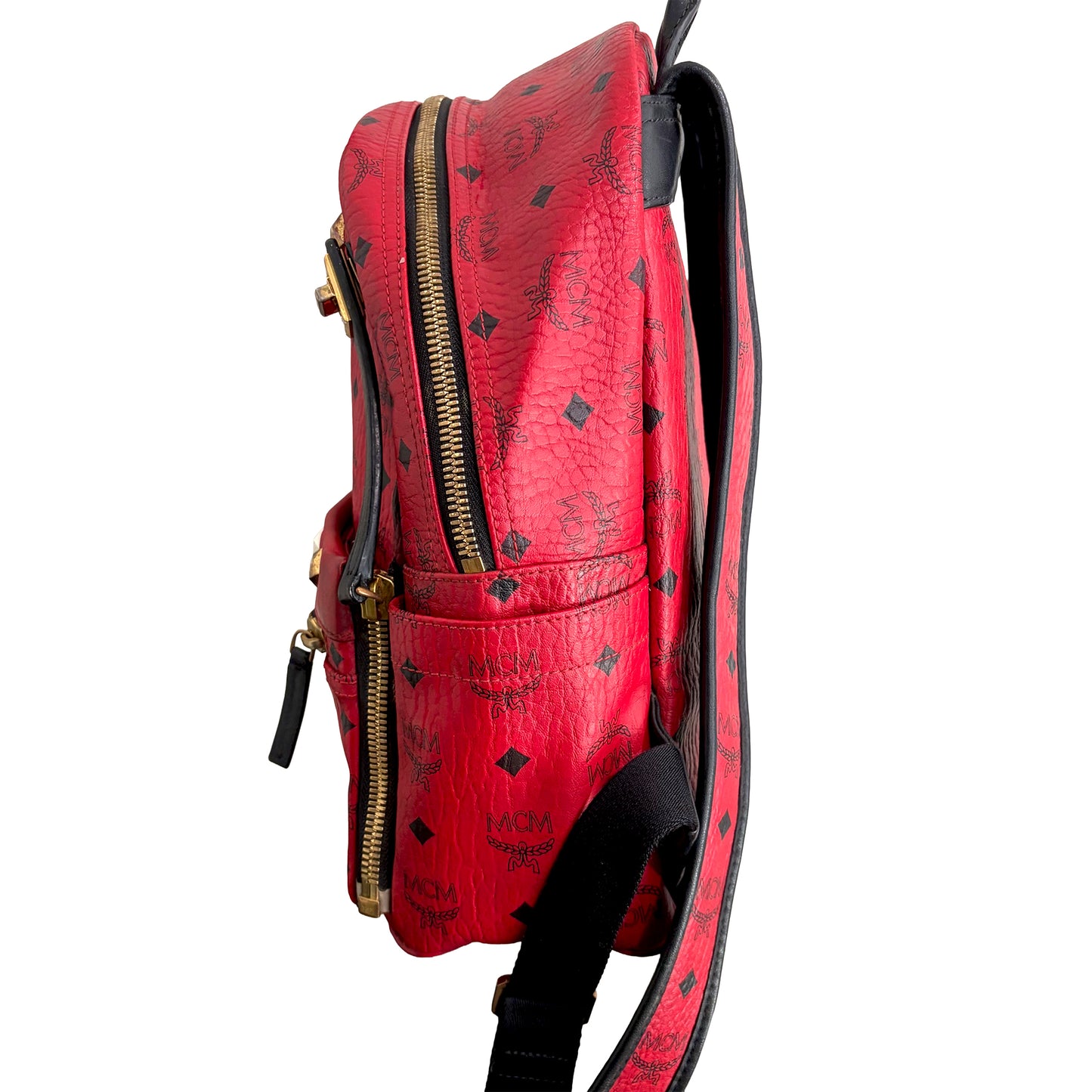 #9105 MCM Red Hermosa Backpack MSRP $1280