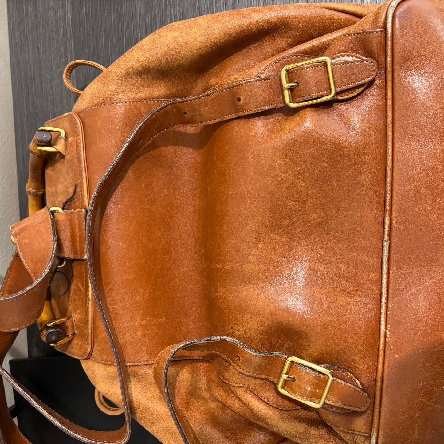 8876 GUCCI Double Pocket Brown Backpack