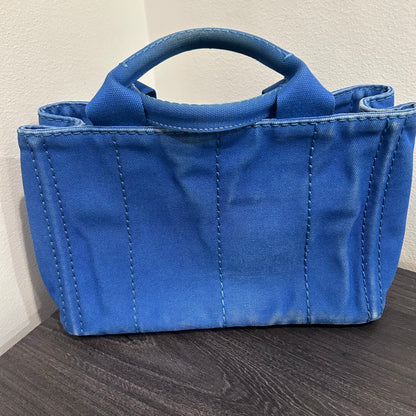CLEARANCE #203 PRADA Canapa Small Tote - Blue