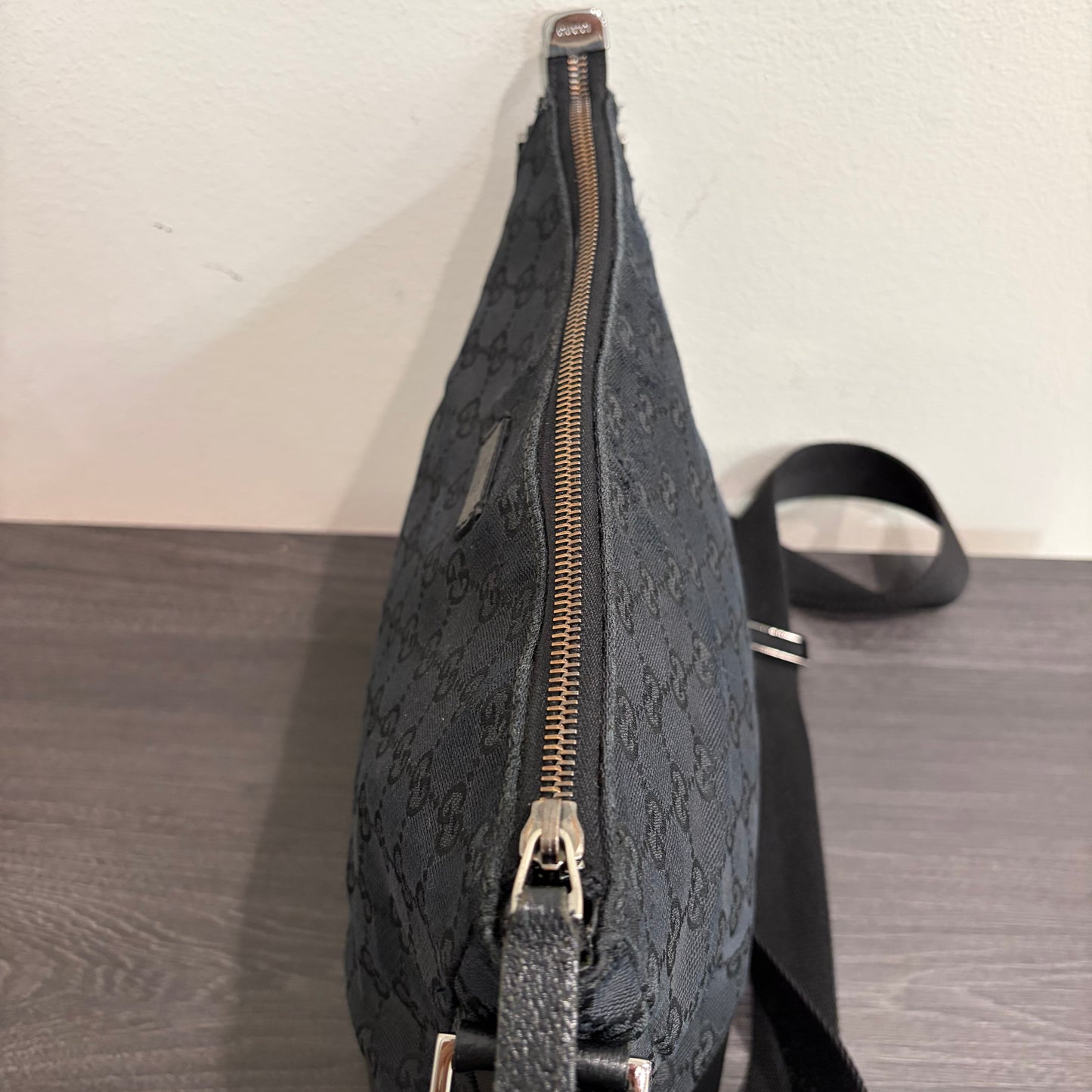 #3231 GUCCI Black Canvas Shoulder Bag