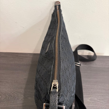 #3231 GUCCI Black Canvas Shoulder Bag