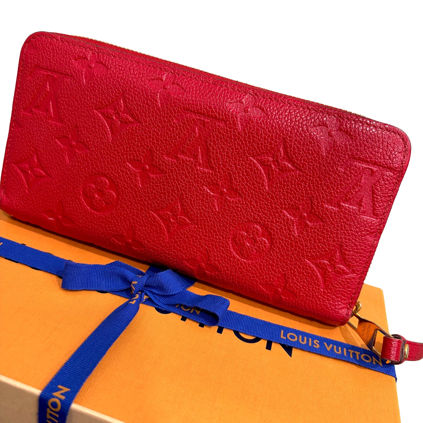 #8219 LOUIS VUITTON Red Empreinte Zip Wallet MSRP $1,170