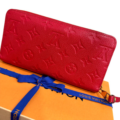 #8219 LOUIS VUITTON Red Empreinte Zip Wallet MSRP $1,170