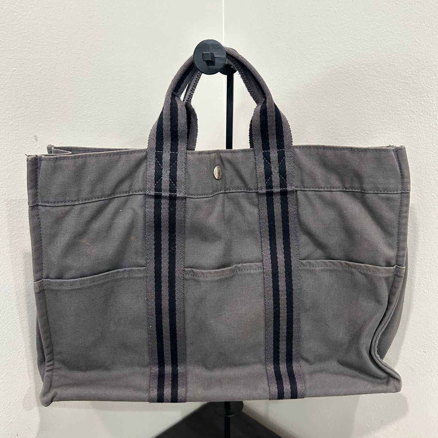 1017 HERMÈS Toile Fourre-Tout MM Tote Grey