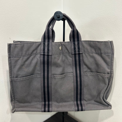 1017 HERMÈS Toile Fourre-Tout MM Tote Grey