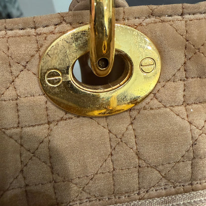 #1128 Vintage Lady Dior Brown Cannage Quilt Nylon
