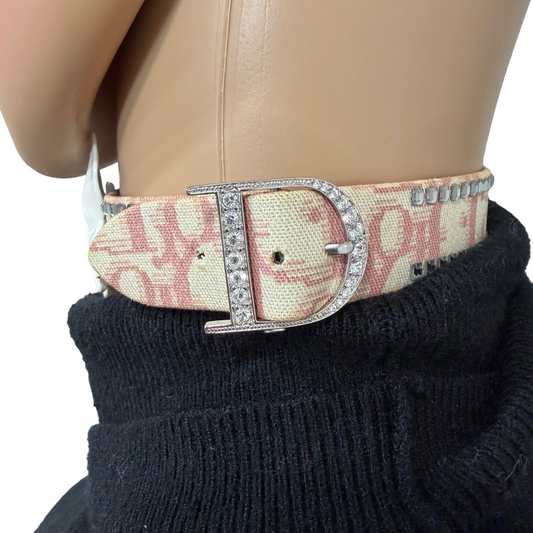 8845 CHRISTIAN DIOR Pink Diorissimo Embellished Choker MSRP $580