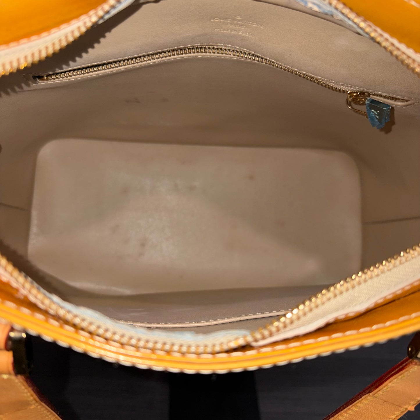 8856 LOUIS VUITTON Yellow Ombre Vernis Houston Tote