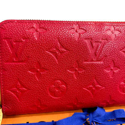 #8219 LOUIS VUITTON Red Empreinte Zip Wallet MSRP $1,170