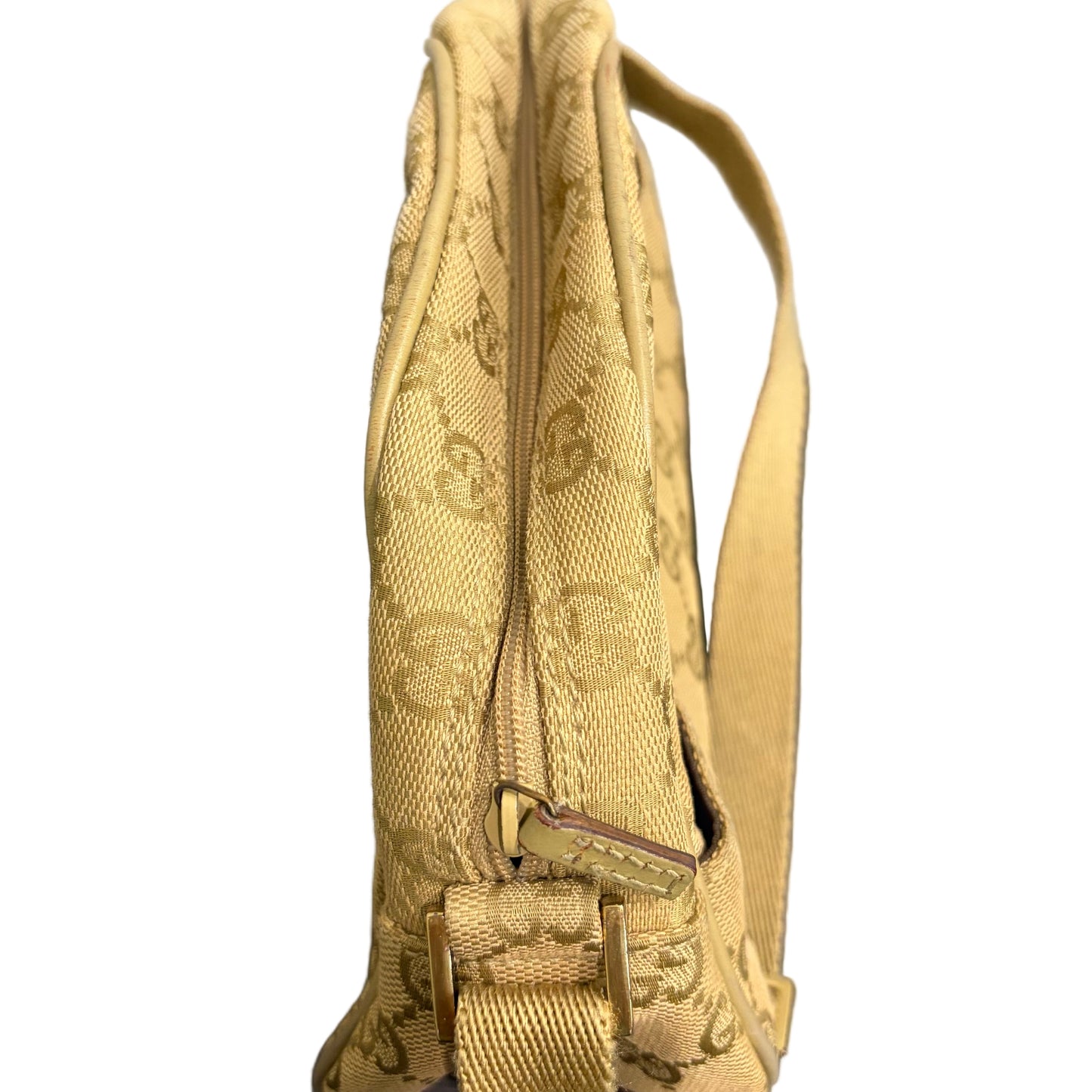 #8208 GUCCI Brown/Green Canvas Shoulder Bag