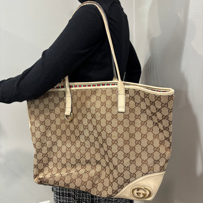8879 GUCCI Brown Canvas Tote