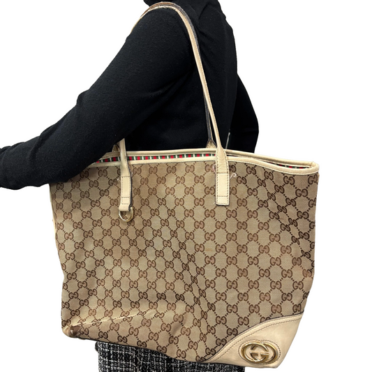 8879 GUCCI Brown Canvas Tote