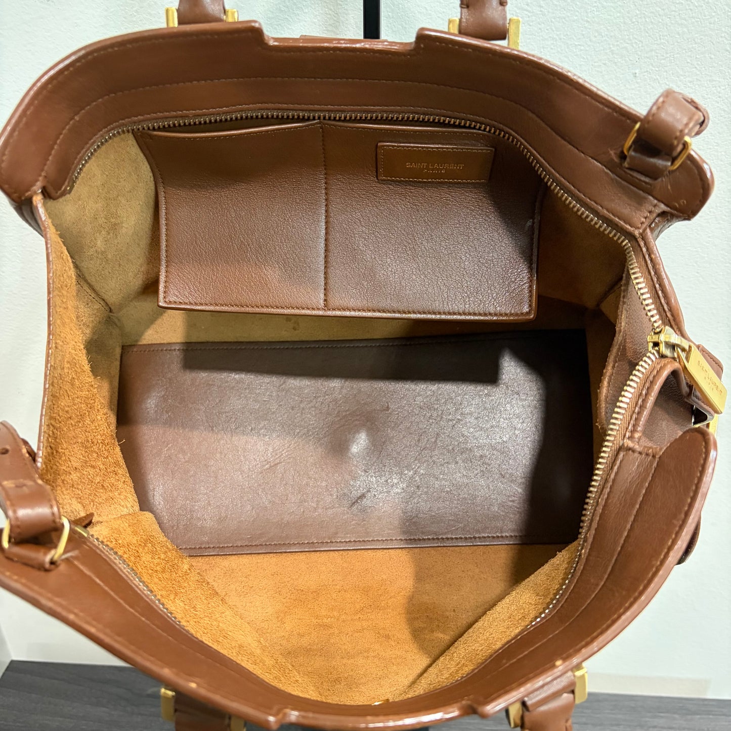 8905 Saint Laurent Brown Leather Classic Y Bag