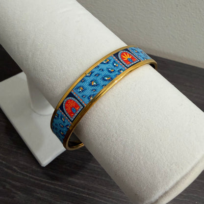 #1118 HERMES Les Leopards Wide Enamel Bangle