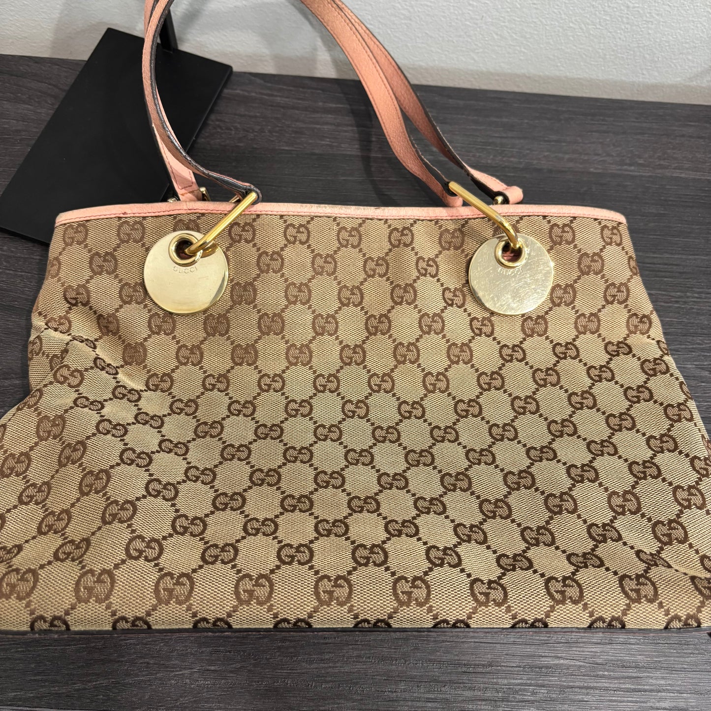 8880 GUCCI Brown Canvas Eclipse Tote