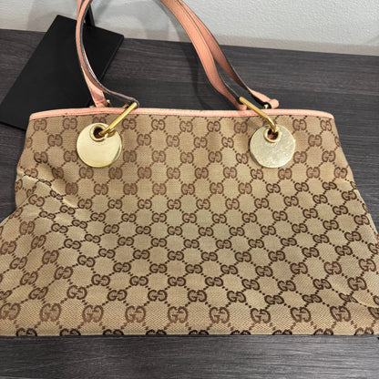 8880 GUCCI Brown Canvas Eclipse Tote