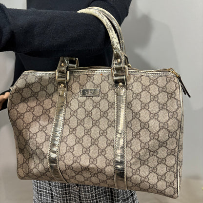 1106 GUCCI Brown/Gold Boston Bag
