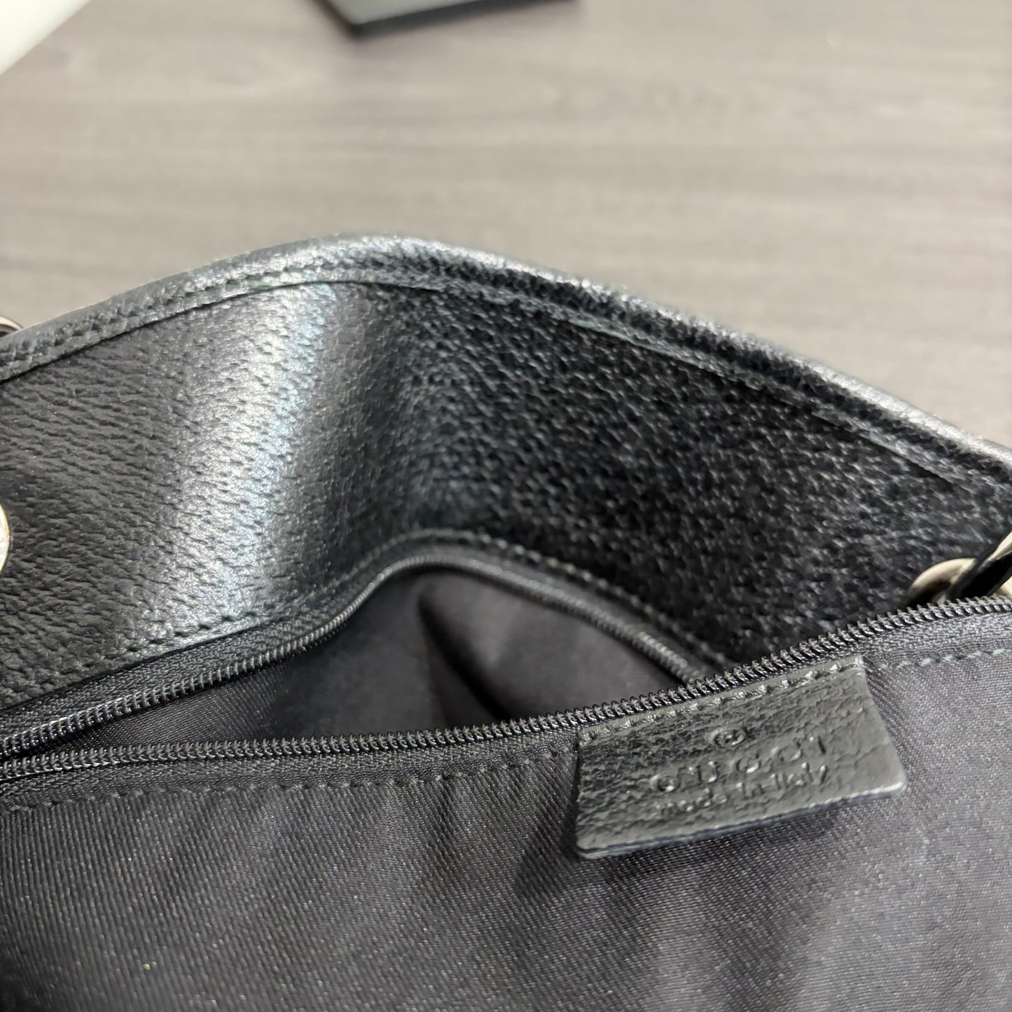 #8256 GUCCI Black GG Canvas Eclipse Tote