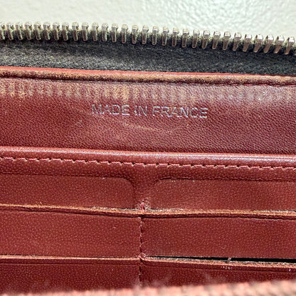 #3218 CHANEL Black Lambskin Leather Matelasse Zip Wallet