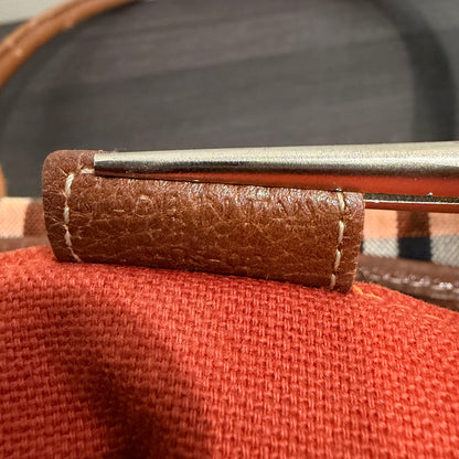 8809 BURBERRY Check Canvas Shoulder Tote