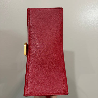 BALENCIAGA Red Hour Glass Top Handle Bag