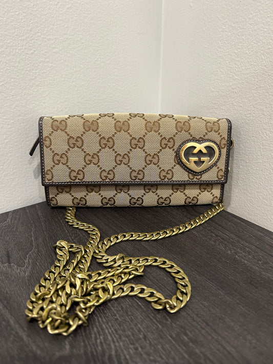 SOLD! Gucci GG Canvas Wallet on Chain