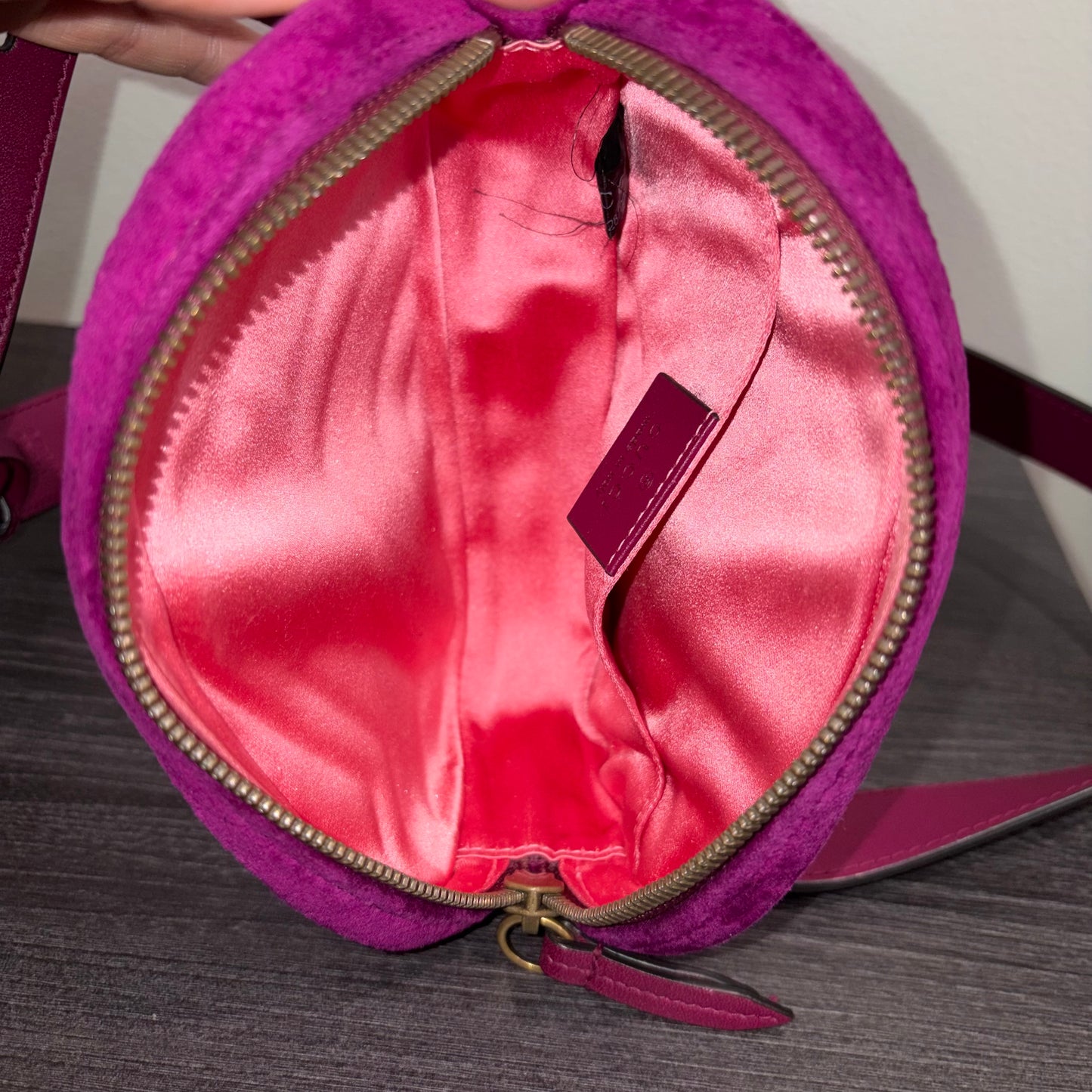 8893 GUCCI Purple GG Marmont Belt Bag Matelasse Velvet MSRP $980