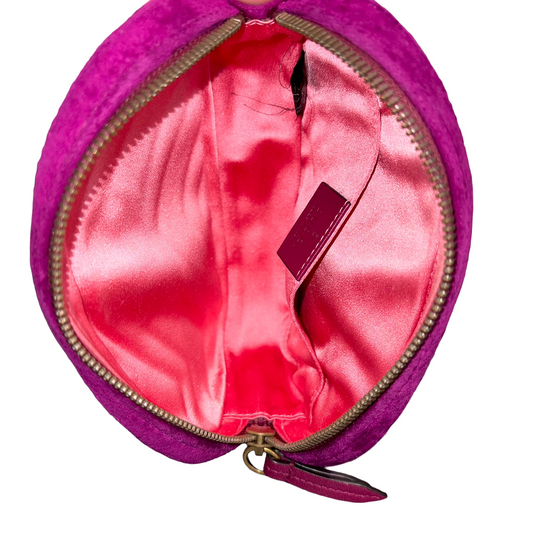 #8893 GUCCI GG Marmont Purple Velvet Matelassé Chevron Belt Bag MSRP $980 (Bum Bag)