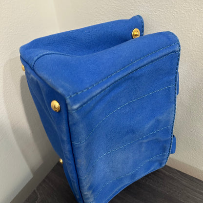 CLEARANCE #203 PRADA Canapa Small Tote - Blue